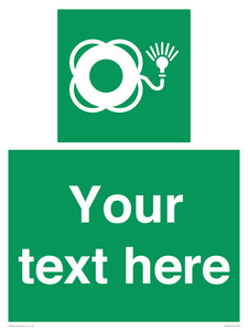 Custom sign safe condition Lifebuoy with light